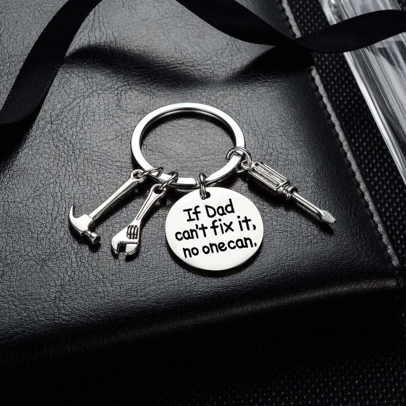 YEEQIN If Dad Can't Fix It No One Can Screwdriver Wrench Hammer Key Chain Ring Tool Charms Keychain Key Chain Gift for Dad - Image 3